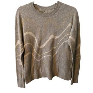 A New Day Women's Gray Metallic Zigzag Knit Sweater Size L